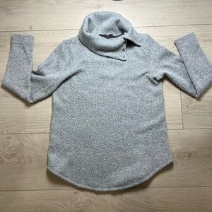 Loft Cowl Neck Tunic Sweater Heather Gray Women’s Size Medium Long Sleeve